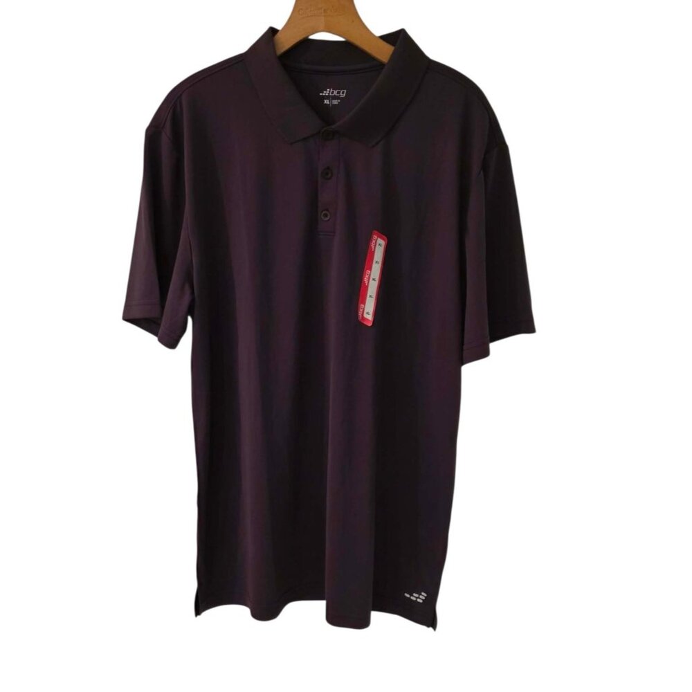 BCG‎ Polo Shirt Performance Stretch Golf Casual Plum Purple Mens XL NEW NWT